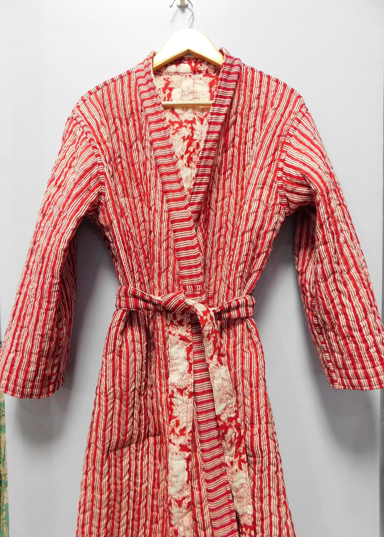 Women Floral Print Cotton Quilted Robe Bridesmaid Kimono Etsy