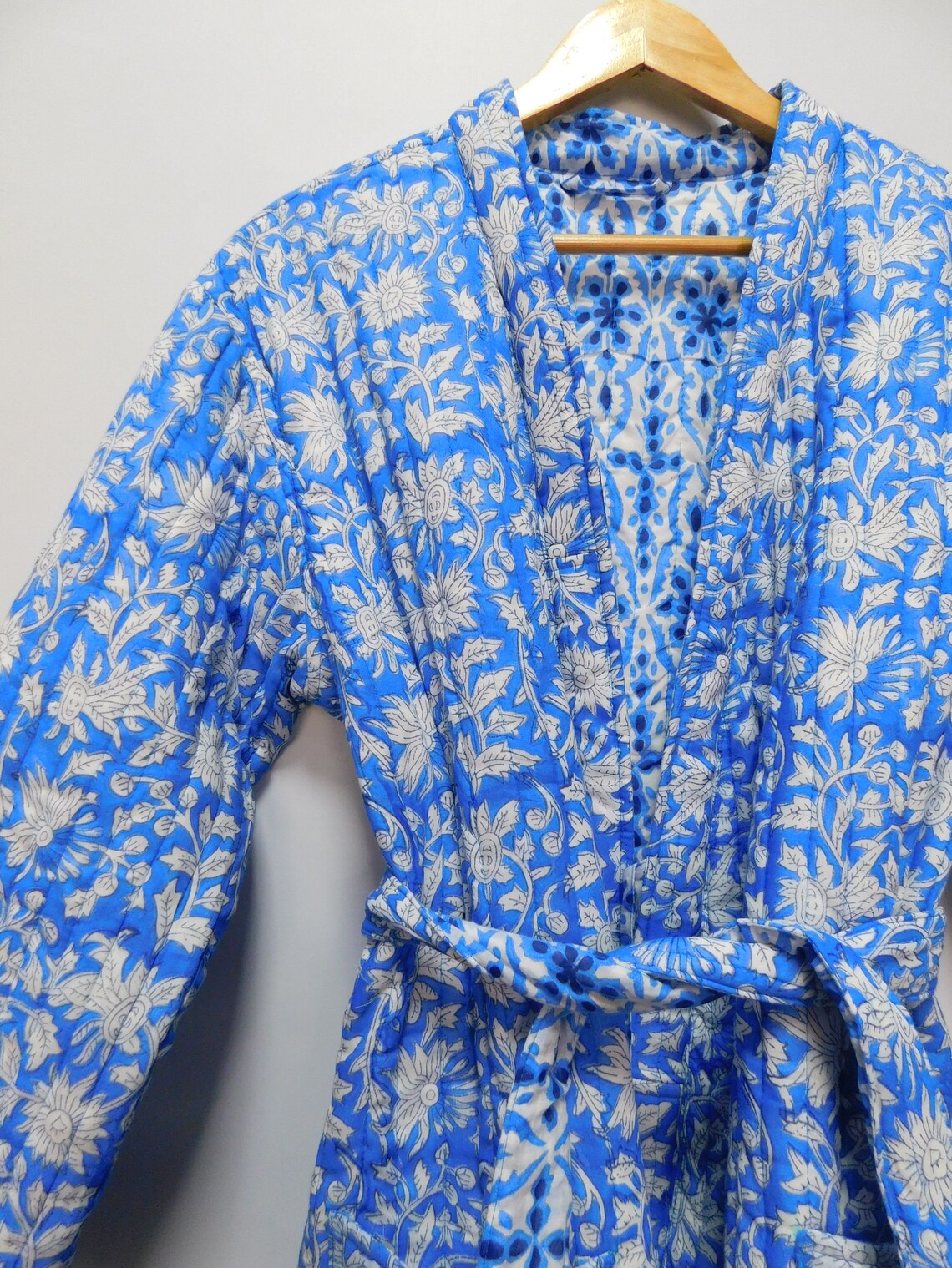 Quilted kimono reversible kimono jacket upcycled vintage style Etsy