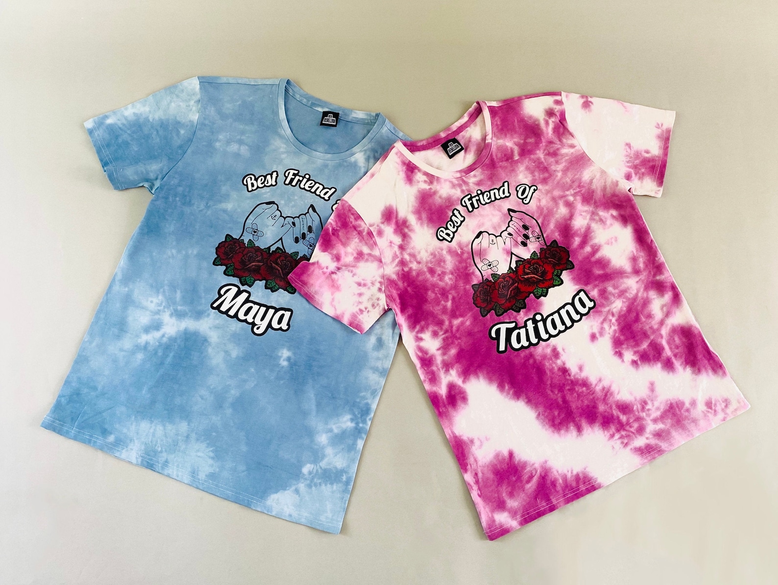 Oversized Custom Tie Dye Best Friend Tshirt set of 2 Etsy