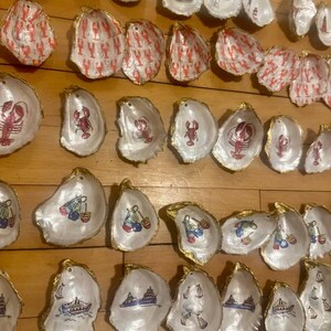 Custom Painted Oyster Shells | Coastal Wedding Favors, Place Cards, Ornaments image 9