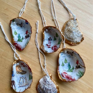 Custom Painted Oyster Shells | Coastal Wedding Favors, Place Cards, Ornaments image 5