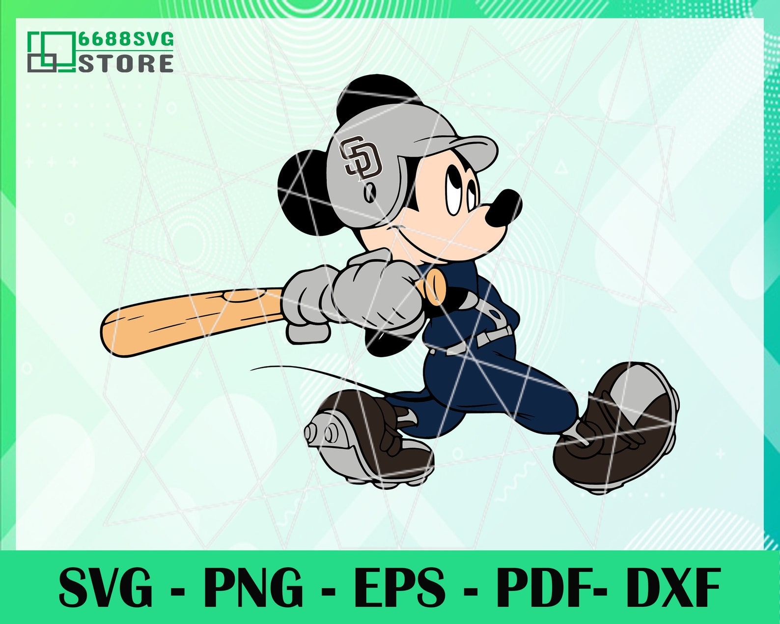 San Diego Padres Mickey Svg Eps Png Dxf Pdf Baseball SVG Etsy