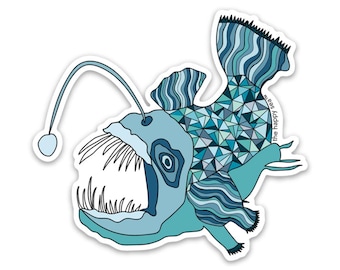 The 3" Angler Fish Vinyl Sticker