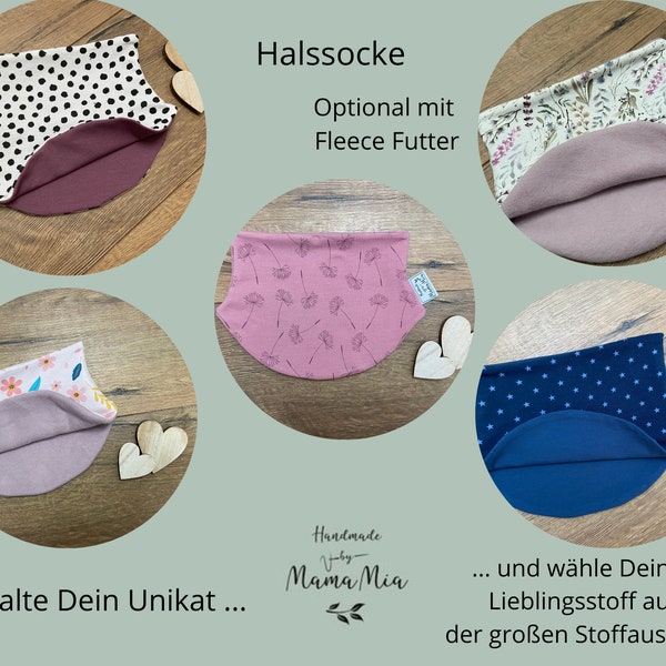 Warme Halssocke / Halstuch verschiedene Varianten optional mit Fleece Futter für Baby und Kinder Stoffauswahl und Größenauswahl