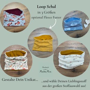Baby /Kinder  Halstuch / Loop / Halssocke für Jungs und Mädchen Unisex Stoffauwahl Gefüttert mit Fleece