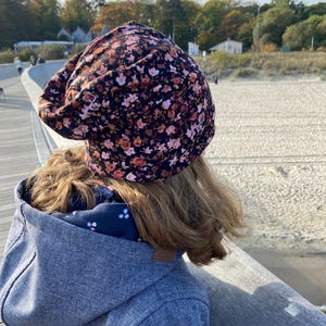 Beanie hat, optionally with fleece lining in your choice of fabric, head circumference 39-58 cm, for children and adults, basic transitional hat image 5