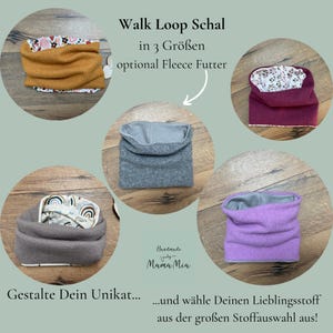 Walk Halsloop für Kinder und Erwachsene Halstuch / Loop / Halssocke aus Walkloden Wolle ,Walk für Jungs und Mädchen Unisex Stoffauwahl