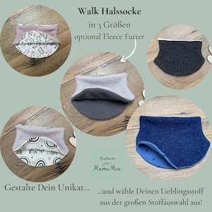 Walk Halssocke / Halstuch, Loop Schal  Schlauchschal für Baby und Kinder Stoffauswahl und Größenauswahl optional mit Baumwollfleece Futter