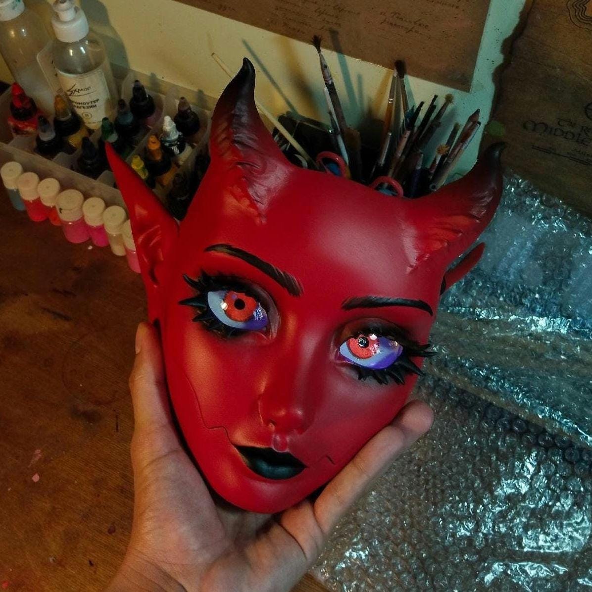 ダークゴシック 悪魔の角 幽霊 羊の角 ヘアクリップ ヘッド