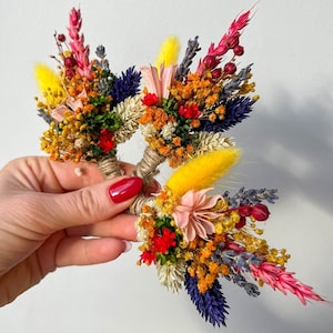 Wildflower Wedding boutonniere, Dried flower Grooms buttonhole, Summer Spring wedding groomsmen accessories, floral mini bouquet