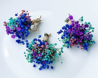 Mazzo di gypsophila blu essiccata, velo da sposa naturale per gioielli in resina