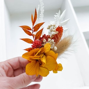 Boho Boutonniere für Herbst Herbst Hochzeit, Getrocknete Blume Bräutigam Knopfloch, Rustikaler Gelber Mini Strauß, Groomsmen Accessoires