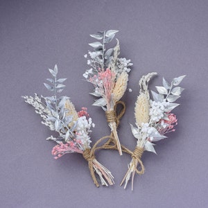 Fiori per topper per cupcake, mini bouquet di fiori per matrimonio, mini fiori per torta di compleanno per baby shower, fiori secchi boho, fiori rosa cipria