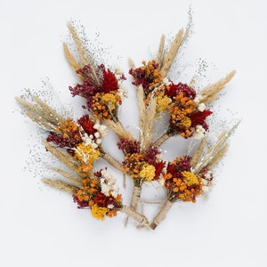 Autumn Wedding Boutonniere, Rustic Dried flower bouquet, Flower dry arrangement, Wedding boho bouquet, Boutonnières for man, flower bouquet image 8