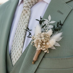Eukalyptus Hochzeit getrocknete Blume Boutonniere, Greenery Grooms Knopfloch, Groomsmen Accessoires Boho