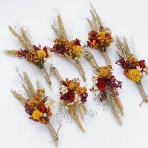 Autumn Wedding Boutonniere, Rustic Dried flower bouquet, Flower dry arrangement, Wedding boho bouquet, Boutonnières for man, flower bouquet image 10