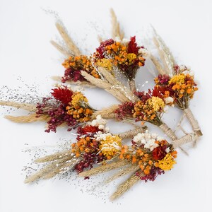 Autumn Wedding Boutonniere, Rustic Dried flower bouquet, Flower dry arrangement, Wedding boho bouquet, Boutonnières for man, flower bouquet image 7