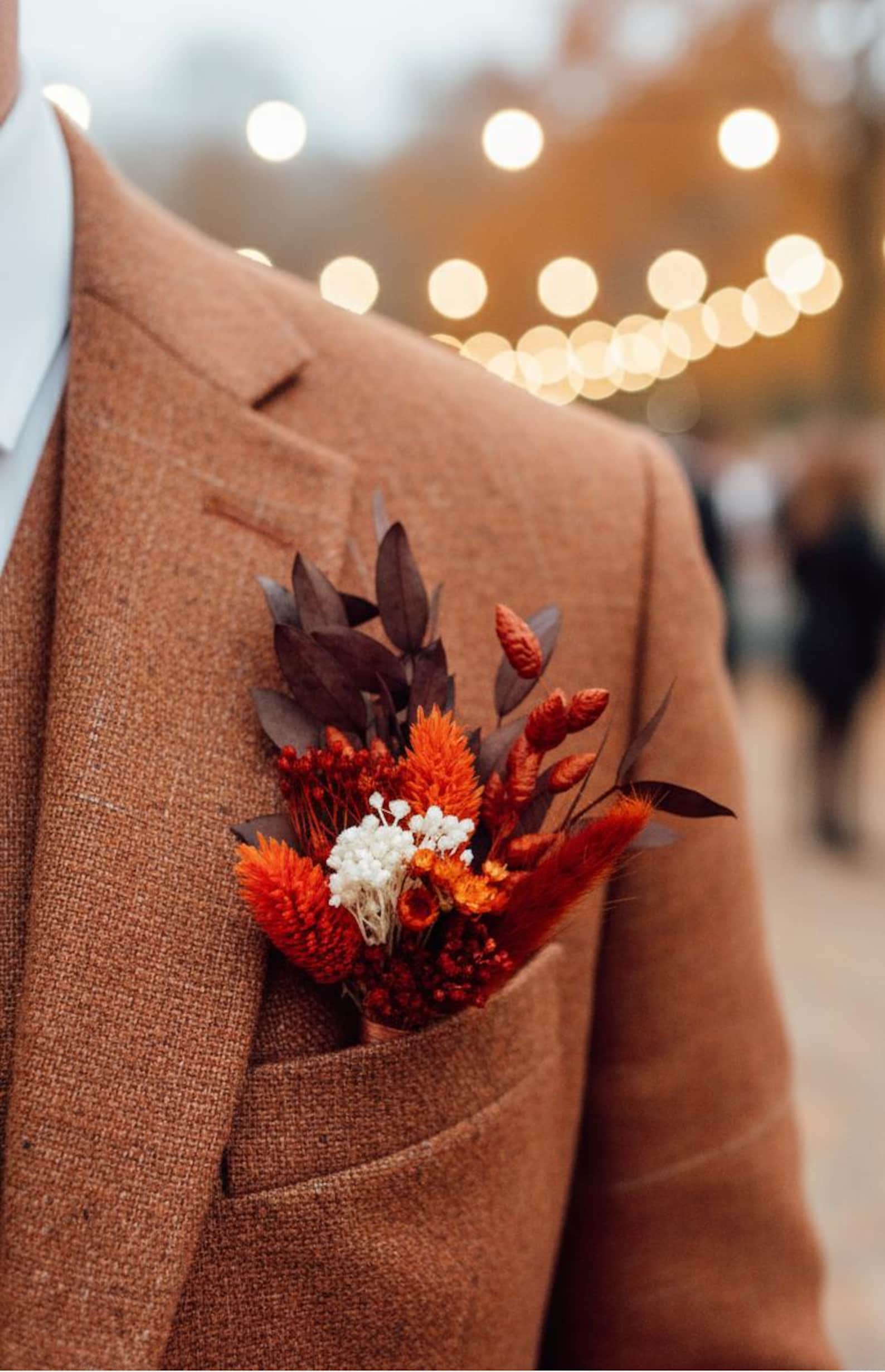 Rustic Terracotta Wedding Dried Flower Boutonniere, Burnt Orange Grooms Rustic Terracotta Wedding Dried Flower Boutonniere, Burnt Orange Grooms