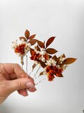 Rust Terracotta Dried Flower Hair Pins, Fall Wedding Hair Accessory product logo