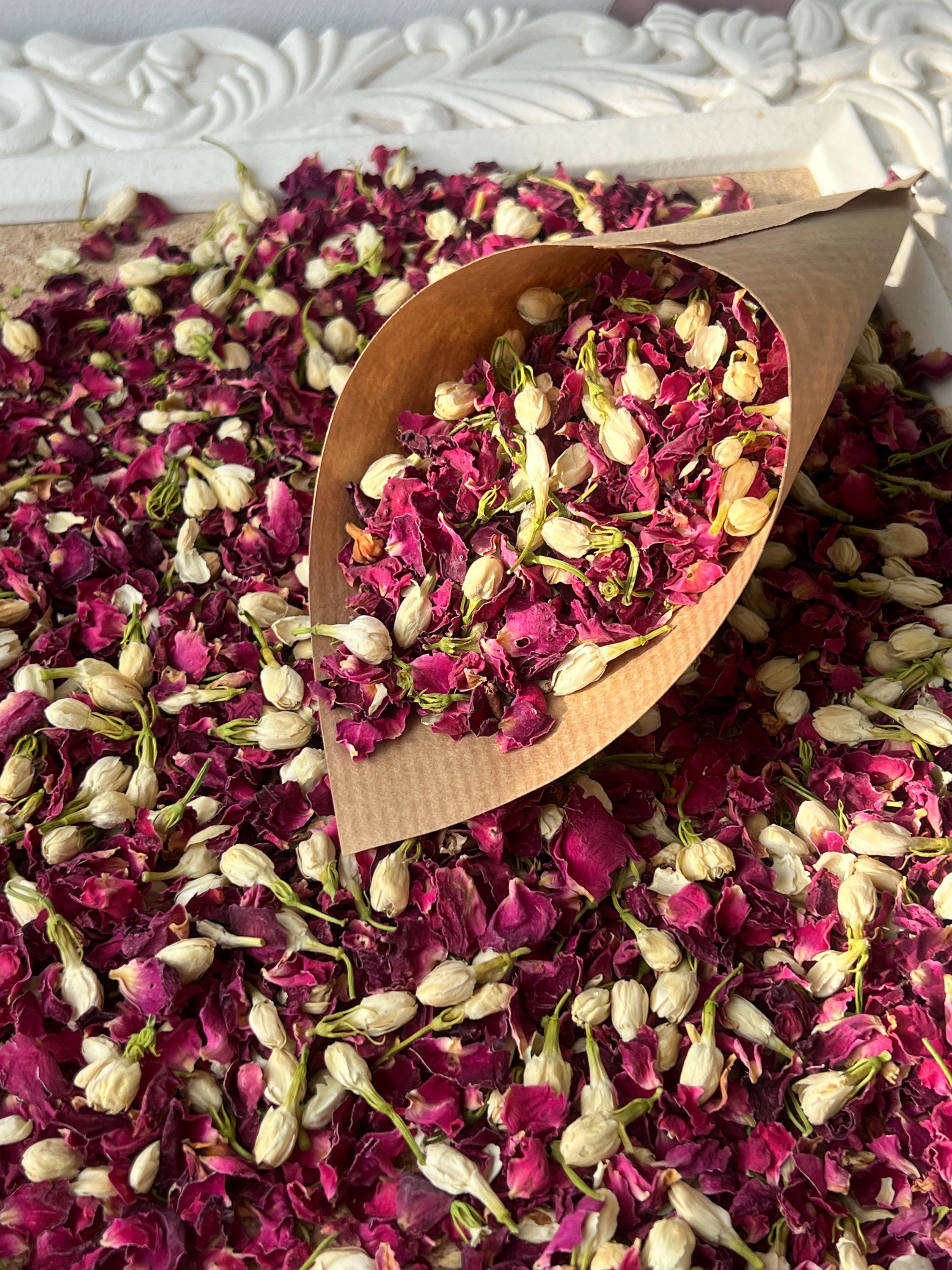 Confettis Mariage Naturels - 250g De Pétales De Fleurs Séchées - Rose, Jasmin, Biodégradables - Pour Cérémonie