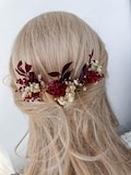 Burgundy Wedding dried flower hair pins, Boho hair accessories, floral hair piece, Bridal hair clips product logo