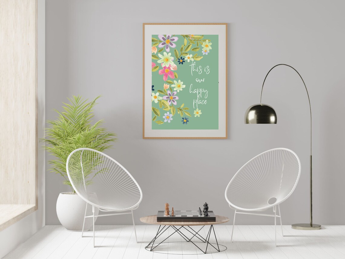 This is Our Happy Place Wall Art Happiness Quote With Etsy