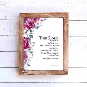 The Lord Bless You And Keep you - Numbers 6:24-26 | Christian wall art | Bible blessing wall decor | Bible verse print for your wall