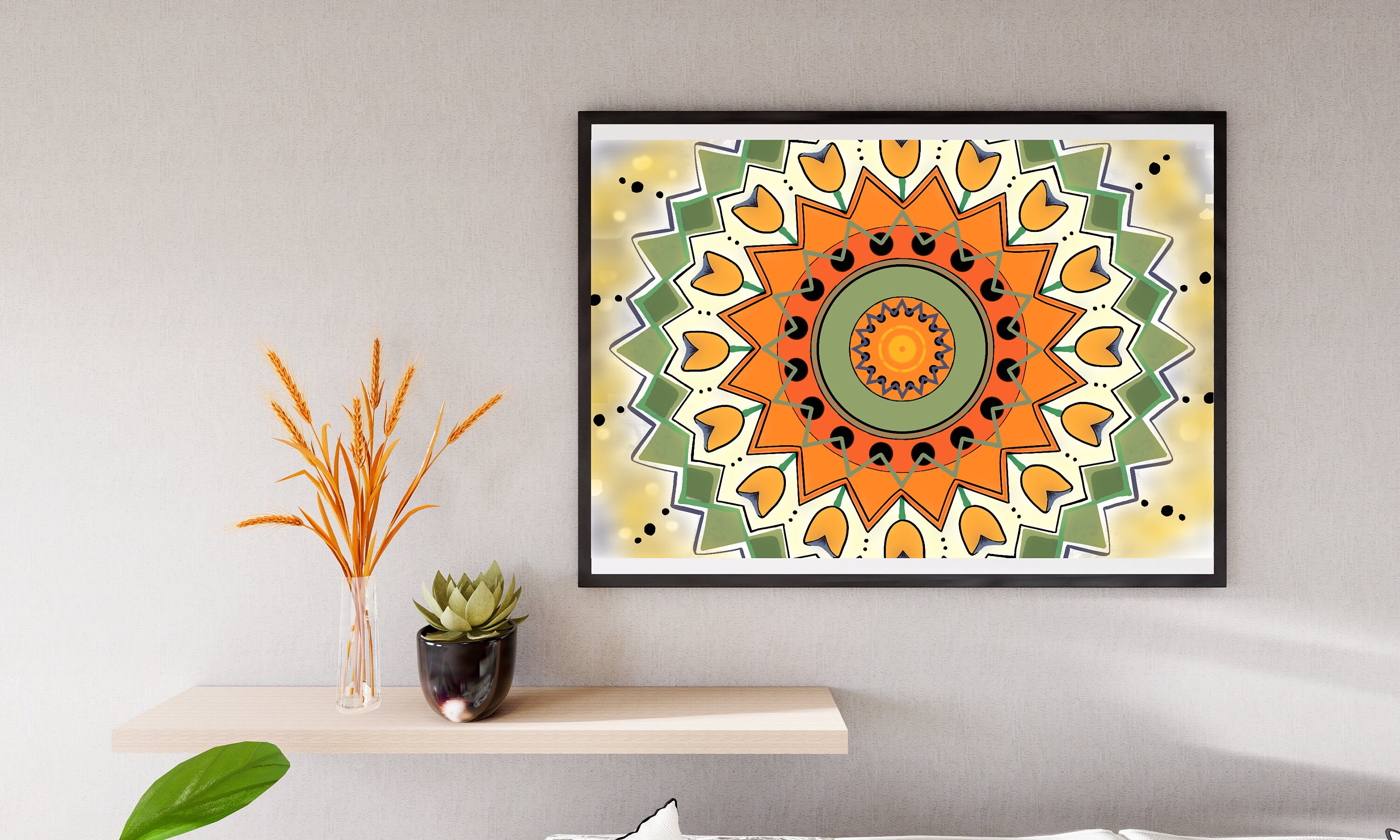 Living room colourful wall decor Mandala wall art Bathroom Etsy