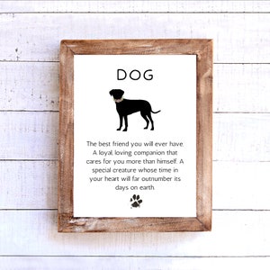 Dog definition wall art | Dog lover quote | Dog quote poster | Gift for dog mama | Dog deco printable  Dog meaning |Printable gift dog lover