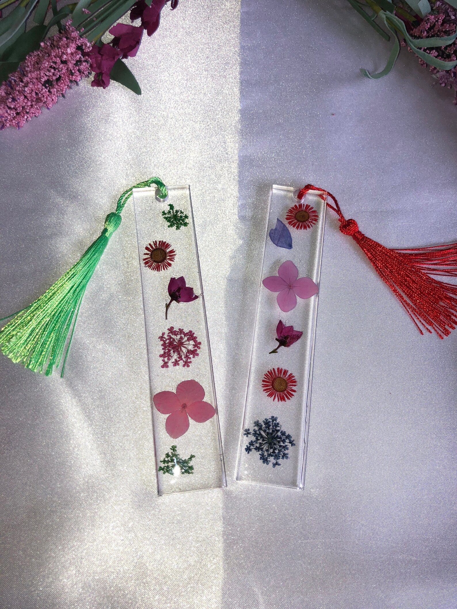 Real Flower Bookmark Resin Bookmark Real Dried Flower Etsy