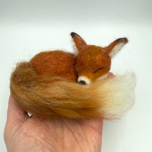 Needle Felted sleeping Fox