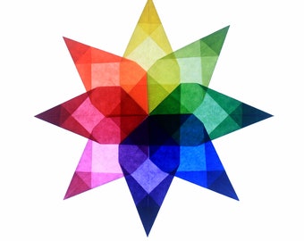 Window Star AND Kit - cosmic candy design - waldorf star