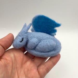 Blue Felted Sleeping Dragon