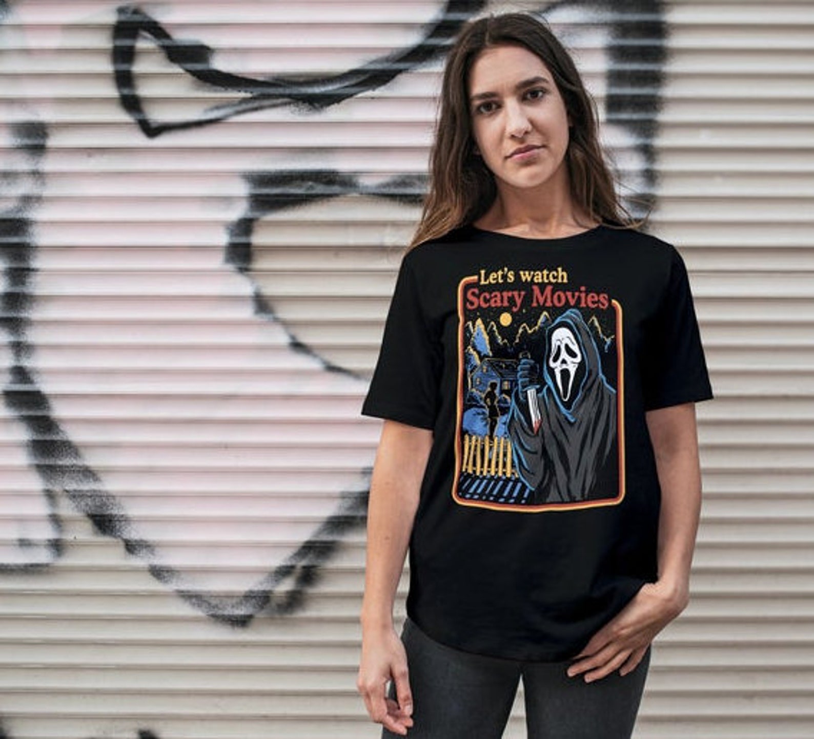 let's watch scary movies ghostface shirt
