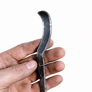 Cuchillo de gancho para tallar cucharas | Acero 52100 | Afilado como una navaja | Cuchillo de hoja curva hecho a mano | Herramienta para tallar madera | Cuchillo de cuchara para bushcraft | Mango para bricolaje