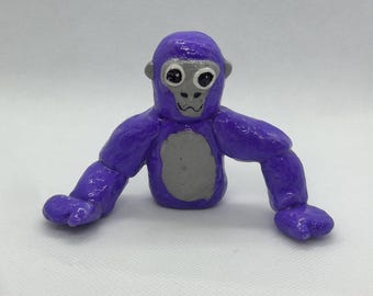 Gorilla Tag Purple Gorilla 2 ”Polymer Clay Figur Benutzerdefinierte handgefertigte Glanzoberfläche