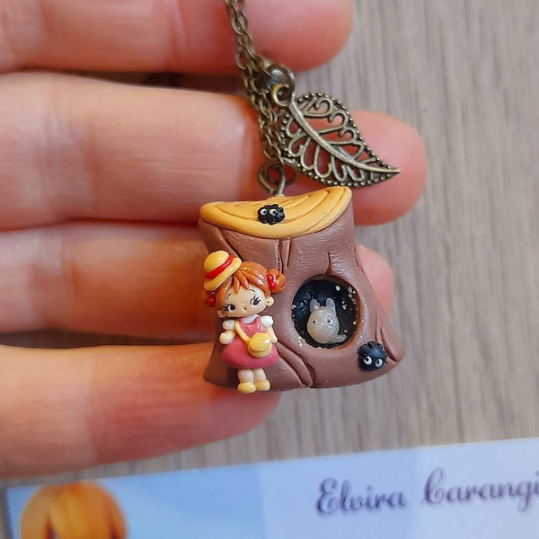 Preorder prevendita  collana necklace polymer clay fimo miniatura tronco casetta  Dolls elvira carangi miniature sculpture polymer clay doll