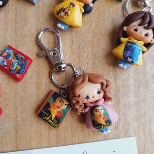 Schlüsselanhänger PAFFUTELLI klein Nerd Coraline Polymer Clay Fimo Sculpey Kawaii Miniatur Puppen Pollon Sailor Moon Mario Amélie