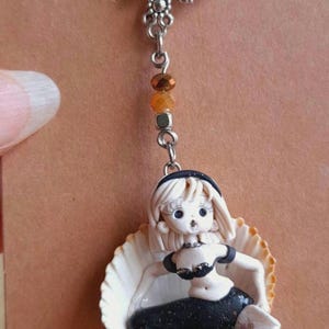 necklace necklace Black&White collection doll fimo polymer clay dolls miniatures mermaids mermaids dollies little dolls