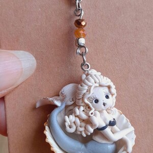 necklace necklace Black&White collection doll fimo polymer clay dolls miniatures mermaids mermaids dollies little dolls