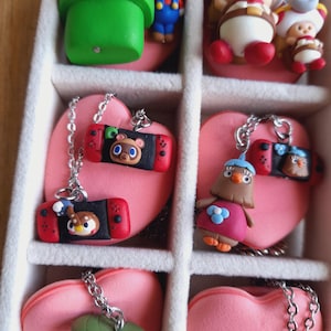 necklace necklace fimo polymer clay dolls miniature kawaii handmade tom nook nock babble crossing Mario medieval