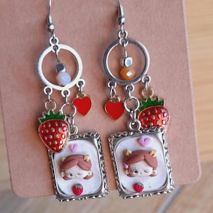 earrings earrings polymer clay fimo kawaii handmade anime hachi nana