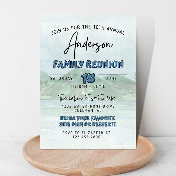 Editable Family Reunion Invitation, Summer Family Reunion, Reunion Invitation, Family Party, Summer Party, BBQ, Picnic, Family Barbecue