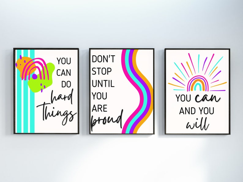 Wachstum Mindset Poster | Inspirierende Lehrer Wandkunst | Digital Printable | Klassenzimmer Kunst | Geschenk für Lehrer | Helle Neon Educator Art Bild 5