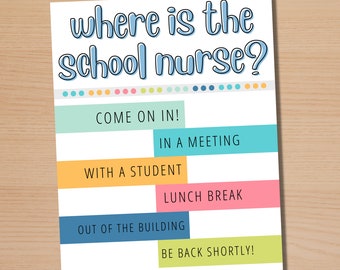 School Nurse Sign - Etsy