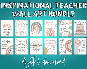 Inspirierende Lehrer Wandkunst | Klassenzimmer Kunst | Geschenk für Lehrer | Wachstum Mindset Poster | Erzieher Digitaldrucke | Druckbare Kunst