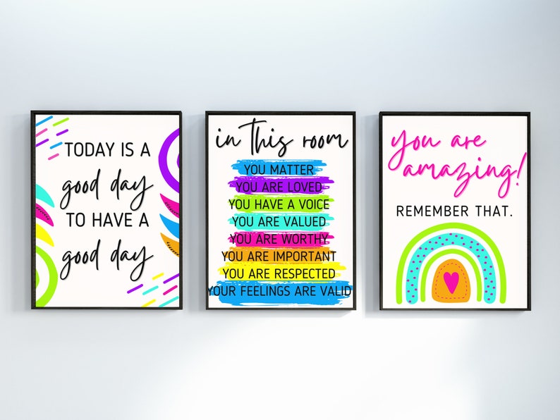 Wachstum Mindset Poster | Inspirierende Lehrer Wandkunst | Digital Printable | Klassenzimmer Kunst | Geschenk für Lehrer | Helle Neon Educator Art Bild 4