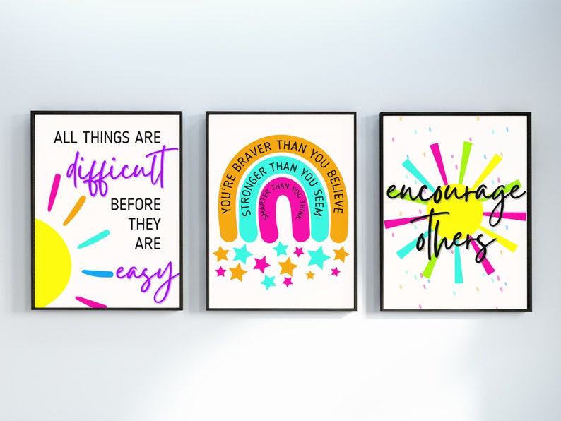 Wachstum Mindset Poster | Inspirierende Lehrer Wandkunst | Digital Printable | Klassenzimmer Kunst | Geschenk für Lehrer | Helle Neon Educator Art Bild 6