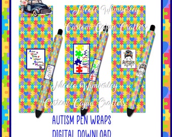 Autism  Pen Wraps- Digital Download