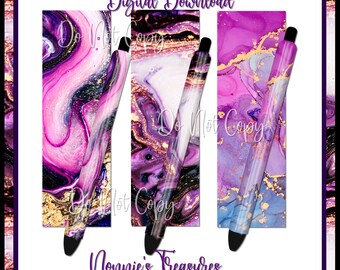 Marble Galaxy  Pen Wraps- Digital Download